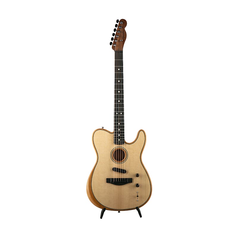 Fender American Acoustasonic Telecaster Guitar w/Bag, Ebony Fretboard, Natural, US214513A image 1