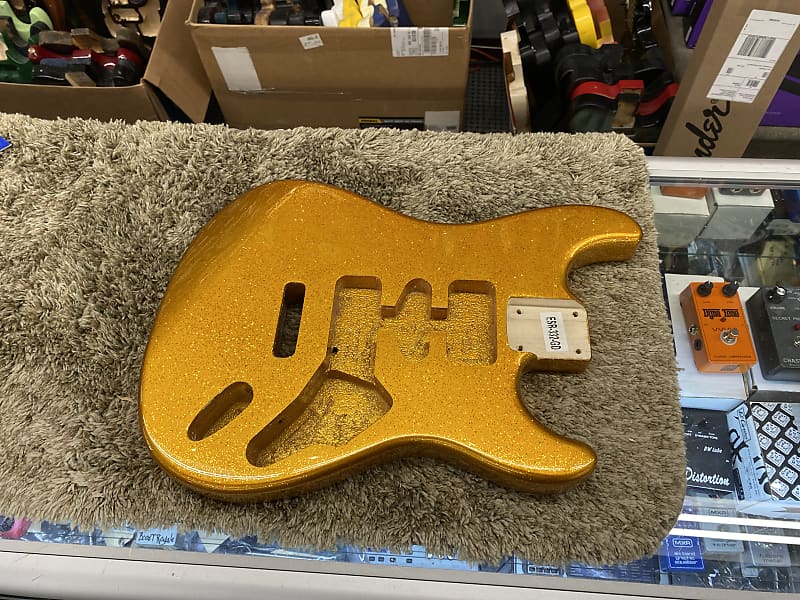 Strat Style Guitar Body Gold Flake Light Weight Reverb