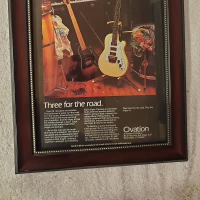 1979 Ovation Guitars Color Promotional Ad Framed Ovation Viper III Electric Original for sale