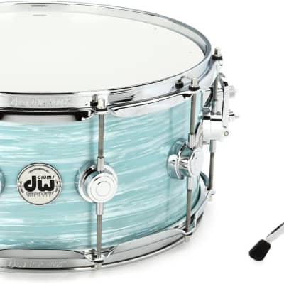 DW Collector's Series Snare Drum - 6.5 x 14 inch - Pale Blue Oyster FinishPly  Bundle with DW DWCP9300AL 9000 Series Air Lift Snare Stand image 1