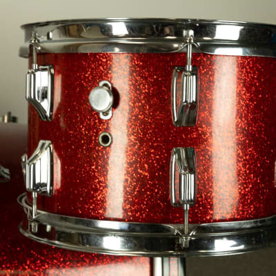 1960s Rogers Headliner Sparkling Red Pearl Drum Set image 7
