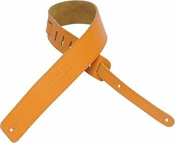 Levy's 2 1/2" wide tan garment leather guitar strap. image 1