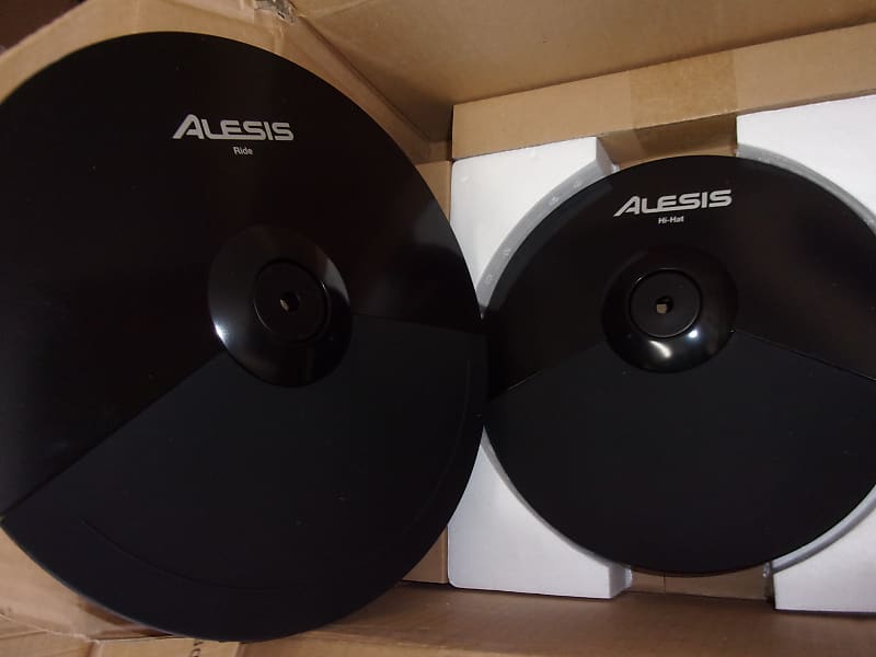 New Alesis Lot of 2 Cymbals 12" Ride + 10" Hi-Hat Pad Triggers Electronic Drum from DM7 DM8 USB set image 1