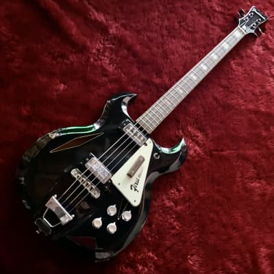 c.1968 Firstman Baron Bass MIJ Vintage Hollow Bass  “Black” image 2