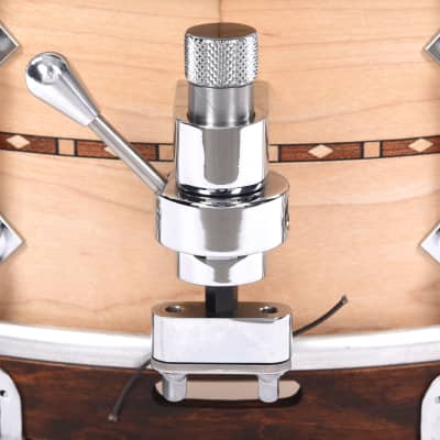 Craviotto 5.5x14 Solid Maple Super Swing Snare Drum w/Walnut Inlay & Brown Stained Wood Hoops image 4