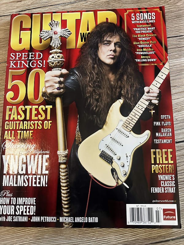 Guitar World Yngwie Malmsteen July 2008 Back Issue with Tab Reverb