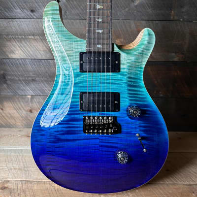 PRS Custom 24 Wood Library Flame Maple 10-Top  Stained Maple Neck Swamp Ash Back - Blue Fade 363699 image 1