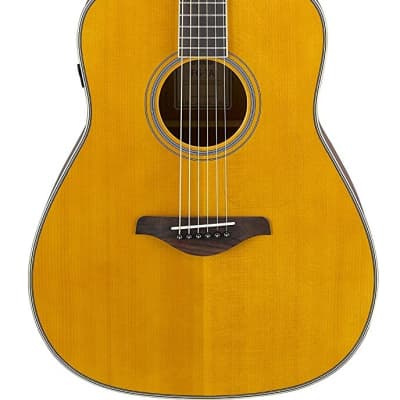 Yamaha FG-TA TransAcoustic Dreadnought Acoustic Guitar, Vintage Tint image 2