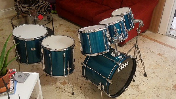 Tama Rockstar Vintage Japan 7 pieces Aqua Blue excellent