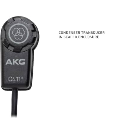 AKG Pro Audio C411 PP High-Performance Miniature Condenser Vibration Pickup for Stringed Instruments with MPAV Standard XLR Connector Black image 4