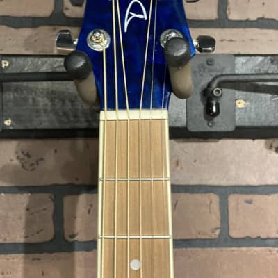 Dean AXS Dreadnought Quilt Ash Acoustic Guitar - Translucent Blue image 3