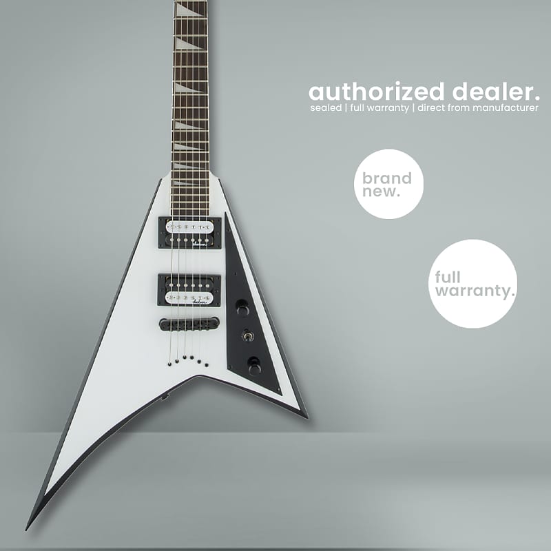 Jackson - JS Series Rhoads JS32T - Electric Guitar - White with Black Bevels image 1