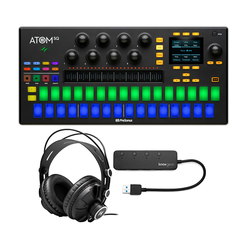 PreSonus　Hybrid　ATOM　with　USB　and　SQ　MIDI　Hub　Keyboard　Knox　Headphones　Gear　3.0　Studio　Monitor　4-Port　Reverb