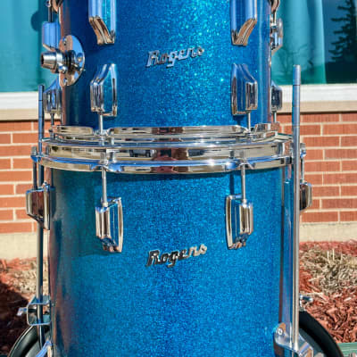 1960s Rogers Holiday Drum Set Blue Sparkle 20/12/14 image 16