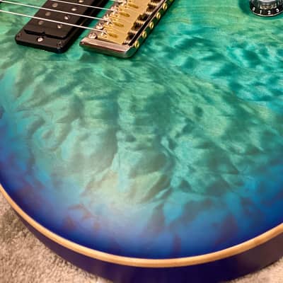PRS Custom 24 Piezo 10 TOP Wood Library  2021 Makenna Blue signed by Paul Reed Smith image 3