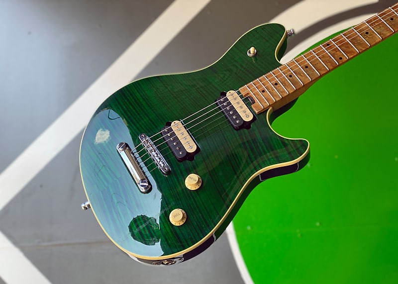 99 Peavey Evh Wolfgang Standard Deluxe Archtop Green Flame Reverb