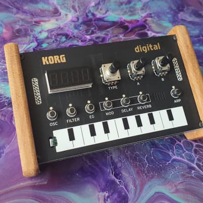 Korg NTS1 Solid Oak End Cheeks Stand from Synths And Wood image 2