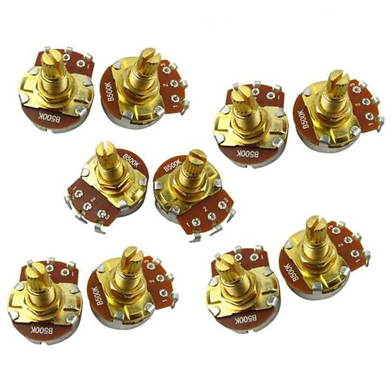 Golden Pro Brass Shaft Full Metric B500K Guitar Pots Linear Reverb