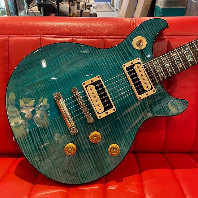 Gibson Custom Shop Tak Matsumoto DC Standard Flame Top Aqua Blue
