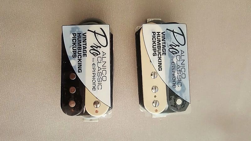 Epiphone Zebra ProAlnico Humbucker Pickups For Epiphone Les | Reverb