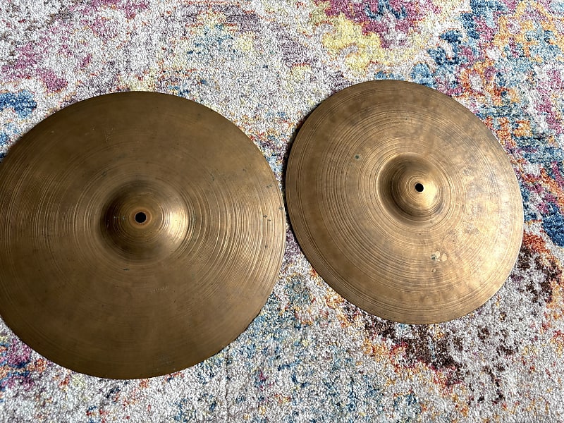 14” Paiste 2002 black label hi-hat 1973 744g 943g | Reverb