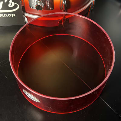 Pearl Crystal Beat Acrylic 6.5x14" Free Floating Snare Drum Shell in Red image 3