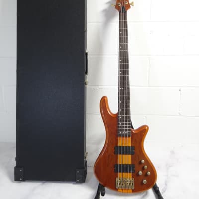 Schecter DIAMOND SERIES Stiletto Studio-5 Honey Satin Natural 5-String Electric Bass Guitar for sale