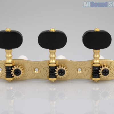 Gotoh 35G1800-EN Classical Guitar Tuners Machines SOLID BRASS w/ Ebony Buttons image 1