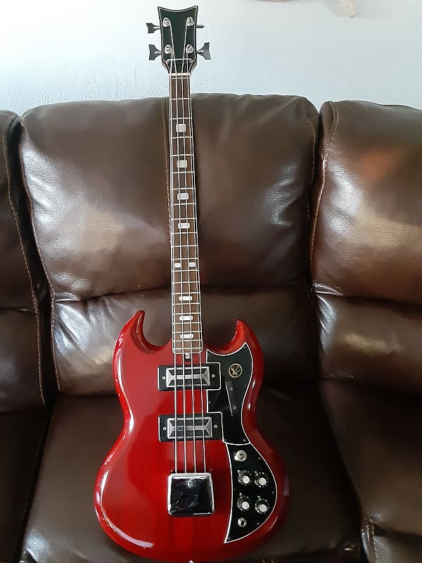 Vintage 1972 Kay K2B SG Style Double Cut Bass. Cherry Red! Reverb