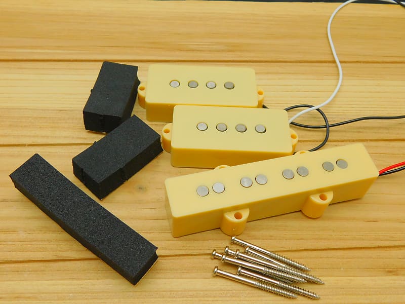 Guitar Madness The Standard PJ Bass Pickup Set Alnico V Cream Reverb