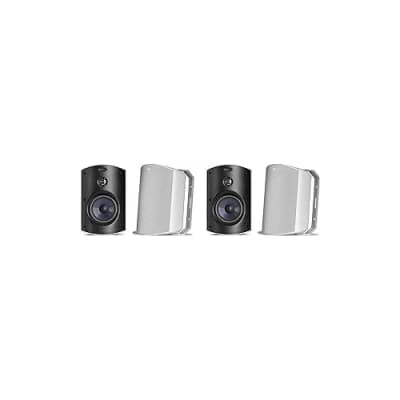 Polk Audio Atrium 6 Outdoor Speakers with Bass Reflex Enclosure | 4 Speaker Pack (2 Pairs, White) - All-Weather Durability | Broad Sound Coverage | Speed-Lock Mounting System | 2 Pairs (White) image 1