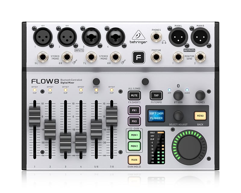 Behringer FLOW-8 Eight Channel USB Mixer w/Bluetooth | Reverb