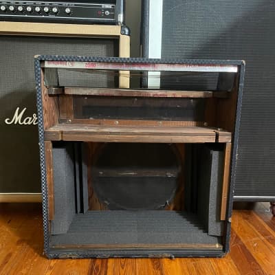 Vintage 1960’s Ampeg G-15 Gemini II Empty/Unloaded 1x15 Guitar Combo - Blue Checkered Tolex - Spring Reverb Tank Included image 7