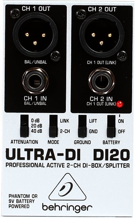 Behringer Ultra-DI DI20 2-channel Active Direct Box / Splitter image 1