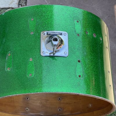 60/70's  Slingerland Green Sparkle 22" Bass Drum Shell 14x22 3-ply image 3