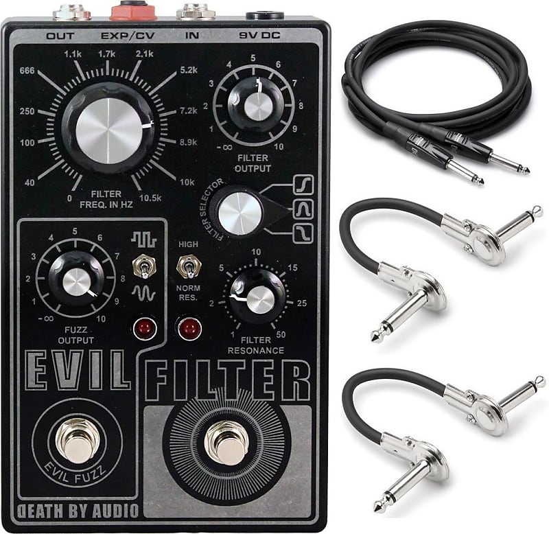 New Death By Audio Evil Filter Fuzz Guitar Effects Pedal w/ Cables image 1