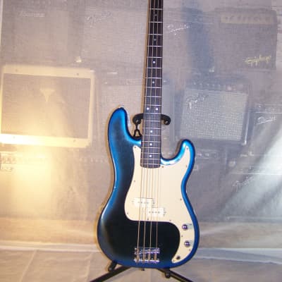 Vintage Lotus "P" Bass Style Guitar, 1980s, Metallic Blue/Black Burst Finish image 2