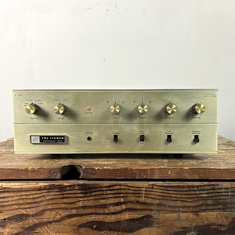 Fisher X-100-3 Integrated Tube Amplifier Early 1960's - Gold image 1