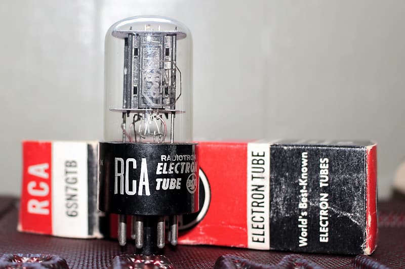 RCA 6SN7GTB 6SN7GT PERFECT BALANCE D GETTER BLACK PLATE NOS++ NIB