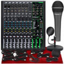 Mackie ProFX12v3 12-Channel Sound Reinforcement Mixer with Built-In FX + Q7x Dynamic Supercardioid Handheld Microphone, Xpix Pop Screen Filter, Xpix 6" Mic Stand & Professional Cable Accessories