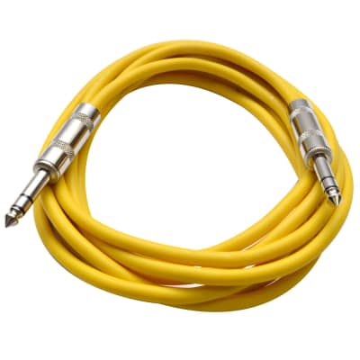 SEISMIC AUDIO - 6 PACK Yellow 1/4" TRS 10' Patch Cables image 3