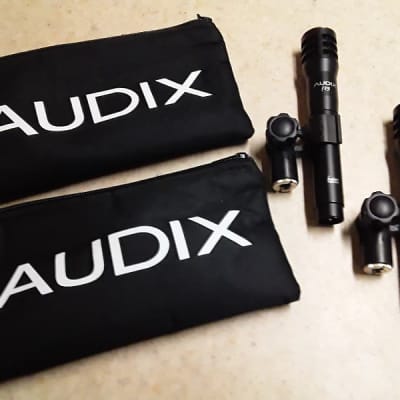 *Last Pair* Set of Matching Audix Condenser Mic's with Storage Bags, Stand Clips & Stickers Included image 1