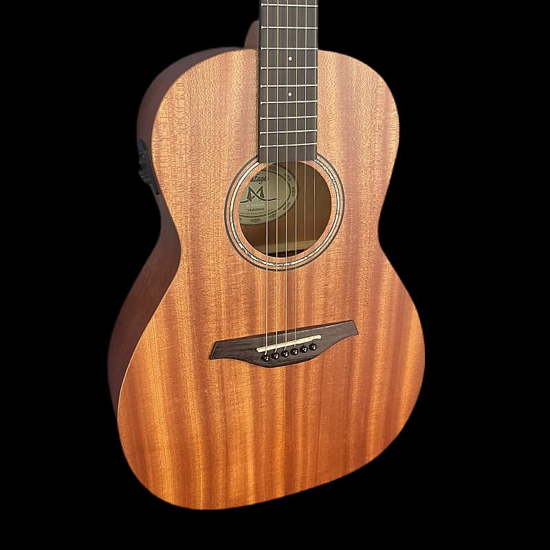 Vintage M Series 'Parlour' Electro-Acoustic Guitar in Satin Mahogany VE800MH  | Reverb Finland