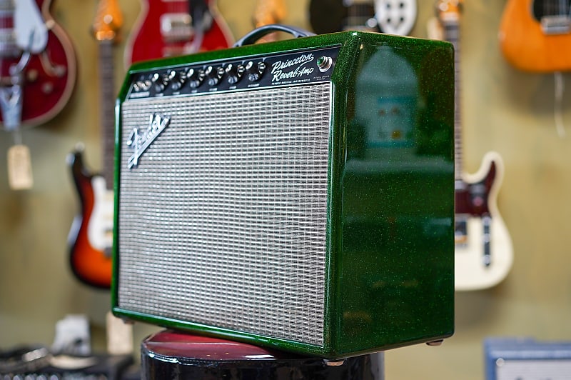 2012 Fender Limited Edition '65 Princeton Reverb Celestion Gold Green Sparkle Amp image 2