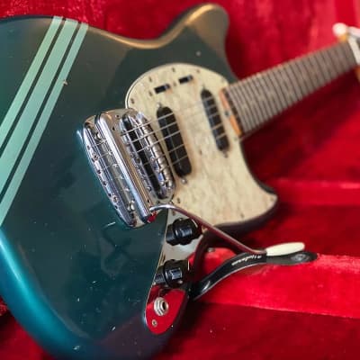 Original Vintage 1969 USA Fender Mustang Lake Placid Blue Competition Burgundy w/ OHSC. Kurt Cobain Nirvana image 2