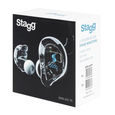 Stagg SPM-435 BK Quad Driver Sound Isolating In Ear Monitors with Case -Black image 4