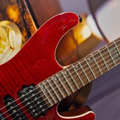 Ibanez KIKO100-TRR Kiko Loureiro Signature E-Guitar 6 String - Transparent Ruby Red + Case image 2
