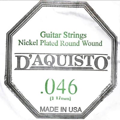 Six (6) - .046 Nickel Roundwound - D'Aquisto - Electric / Acoustic Guitar Strings for sale