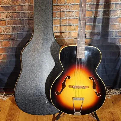 Vintage 1950s National F-Hole Archtop Acoustic With Hard Case, Pickguard, And Amperite Pickup image 1