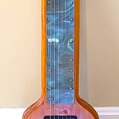 Custom Lap Steel Guitar - Solid Pine - Serial #219 - Blue Fingerboard 2023 image 3